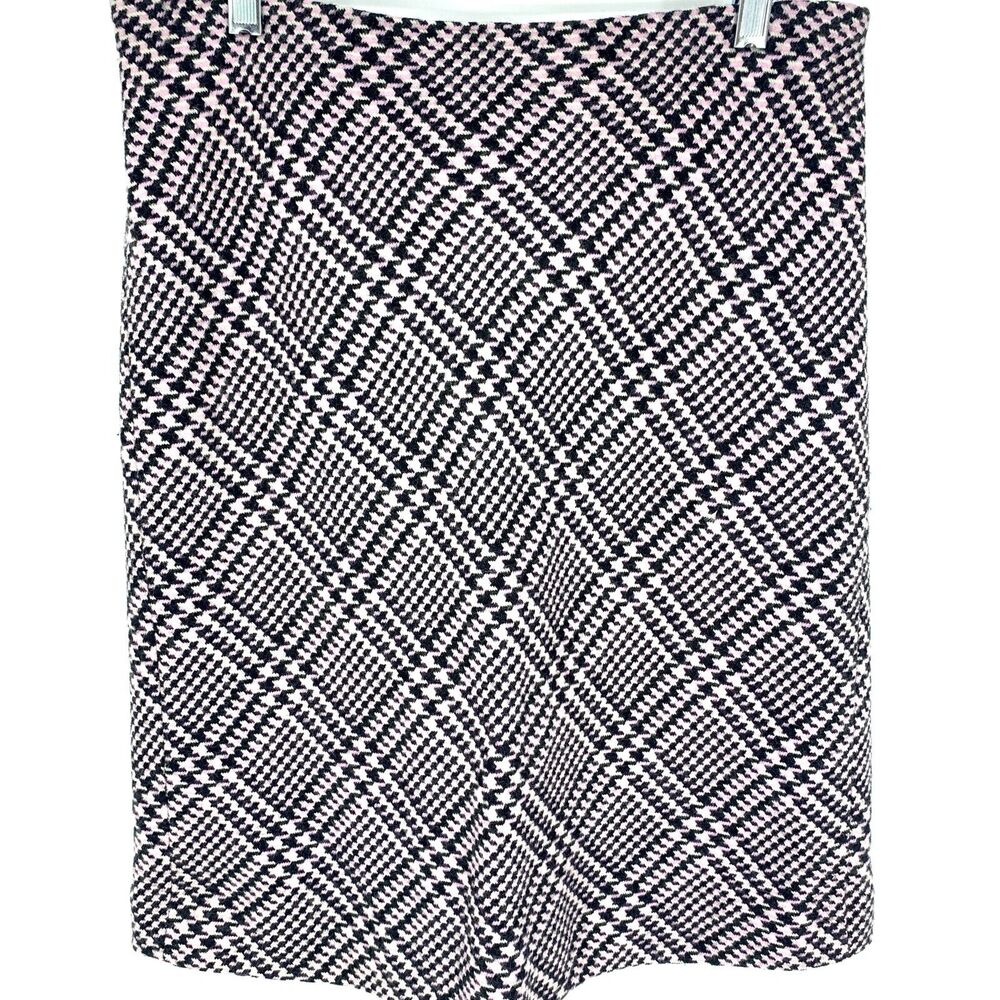 Ann Taylor LOFT lavender & black houndstooth wool skirt, Size 8